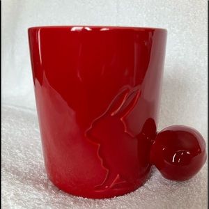 New! One, Red  colored , Rabbit designed beverage mug